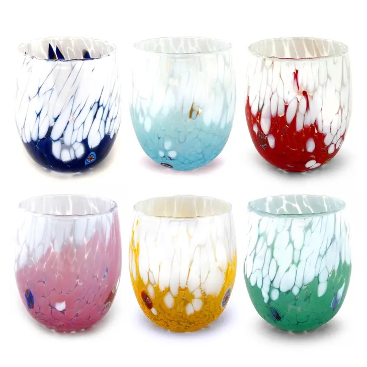 Verres à Eau x 6 de Murano BICOLORE