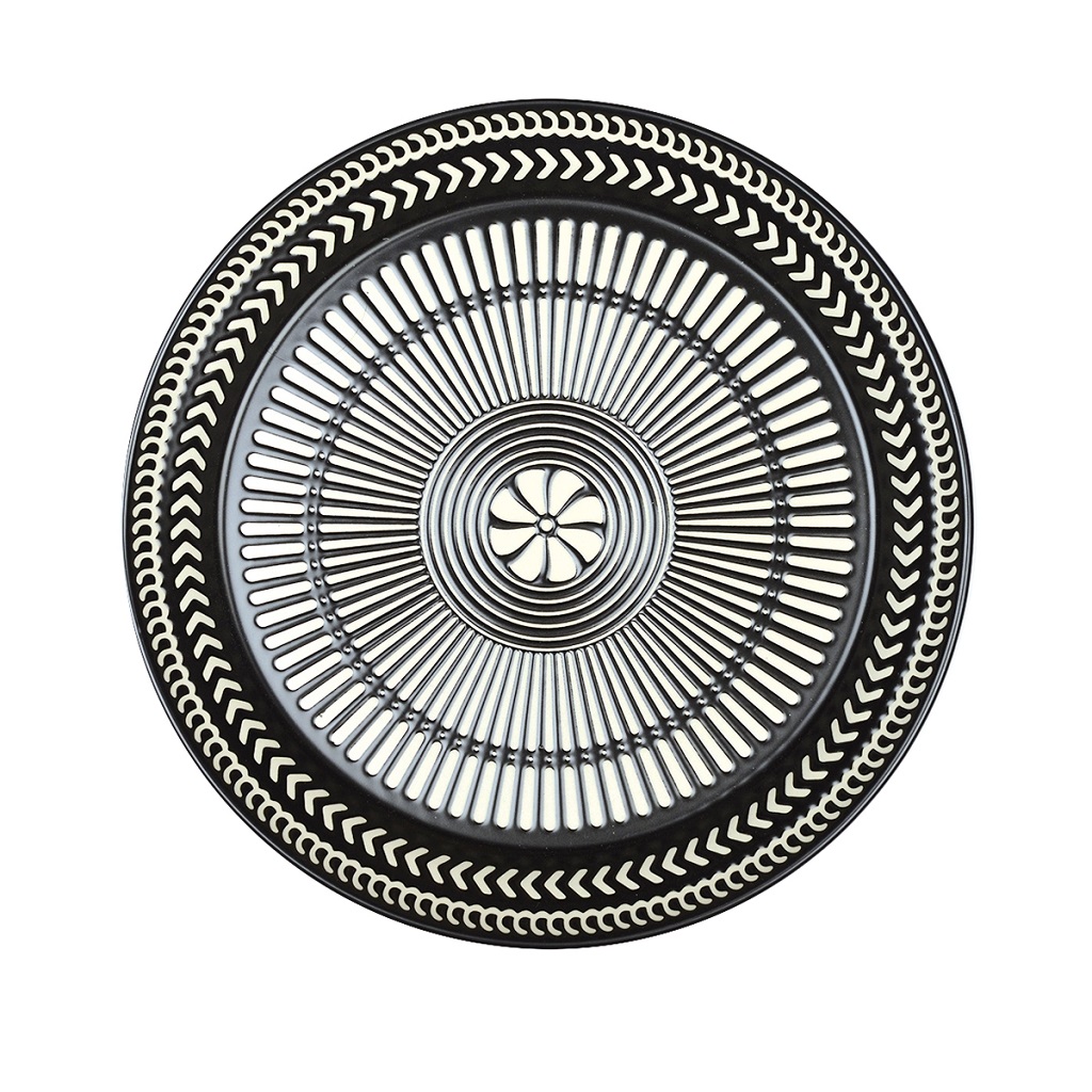 Lot de 6 Assiettes Plates Noires Collection ATHENA