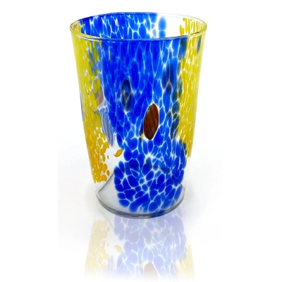 Gobelets à Eau x 4 (+1) de Murano NAÏF Jaune Bleu