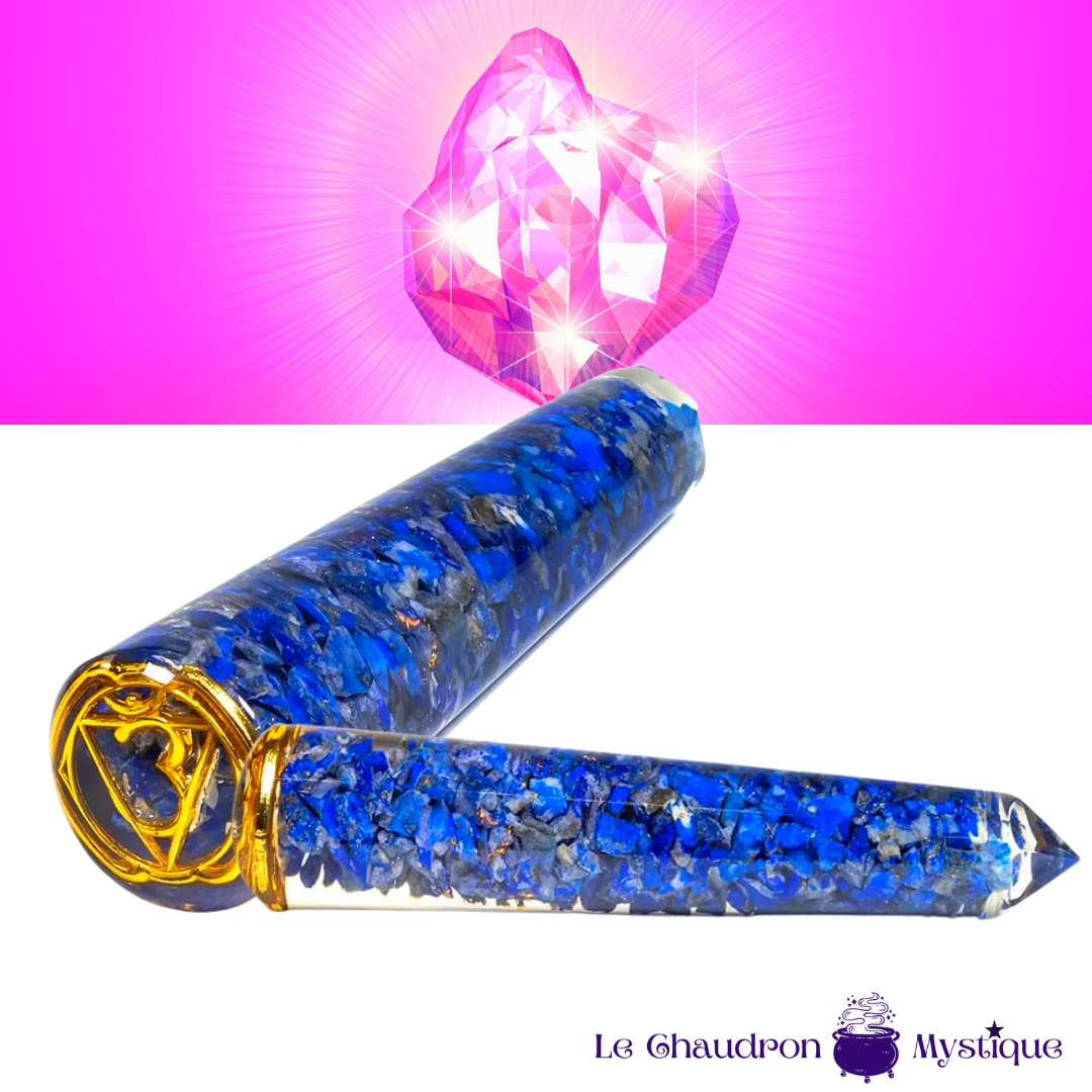 2 Baguette de massage Orgonite Ajna Lapis Lazuli