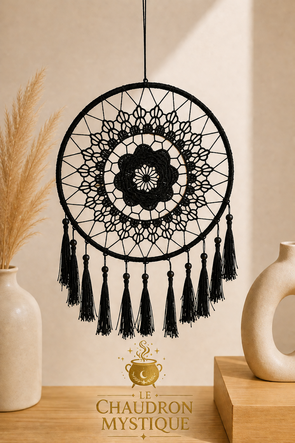 ATTRAPE REVE MANDALA NOIR
