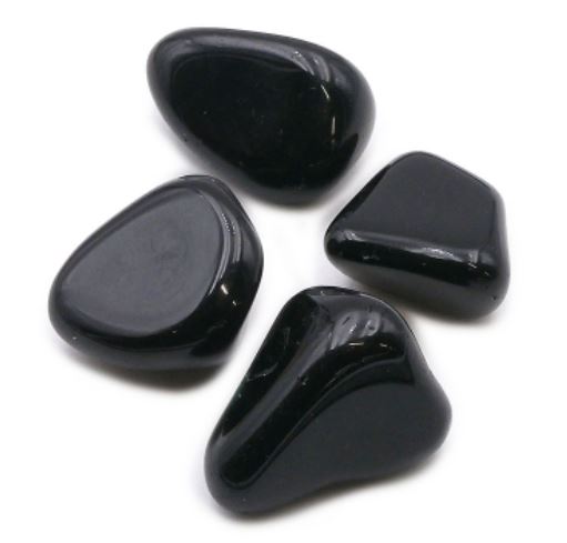 pierre roulee obsidienne noire 30 40mm 2
