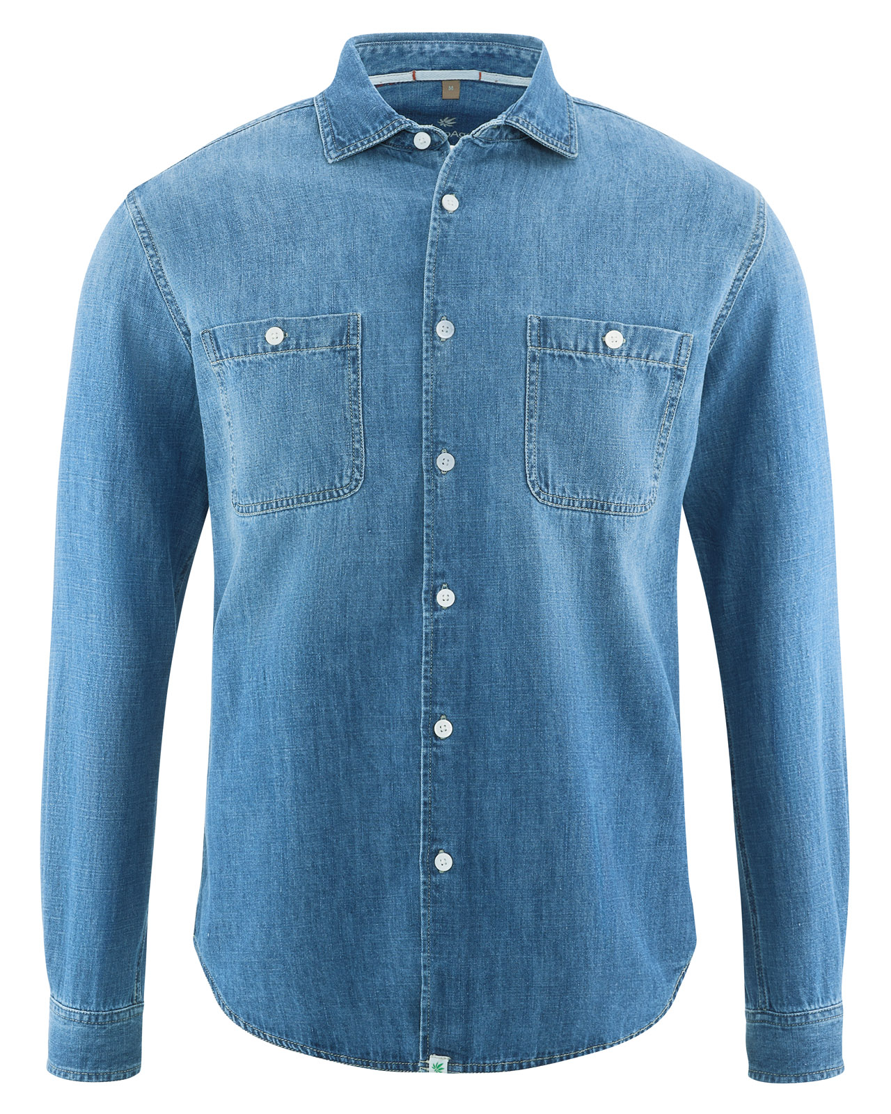chemise homme en jean de chanvre et coton bio bleu, vue du produit
