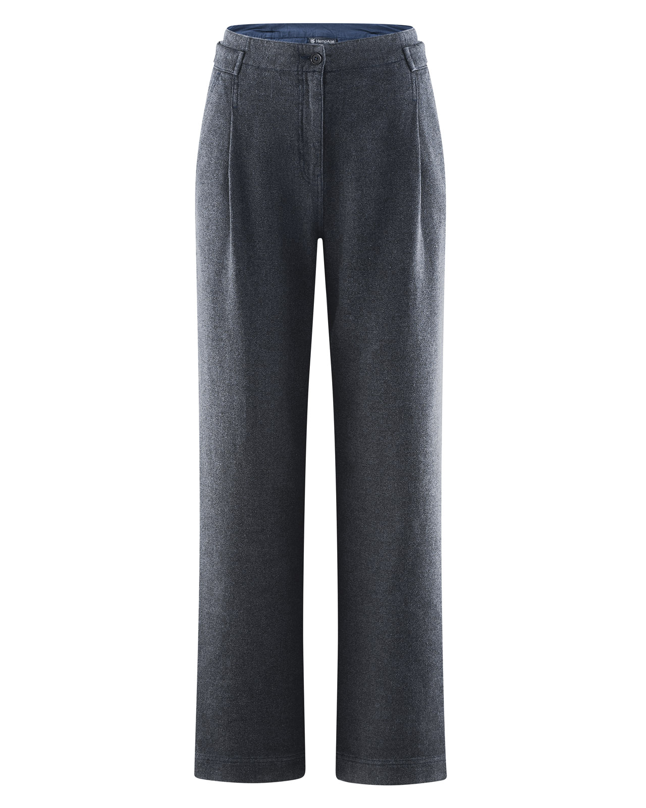 pantalon femme ample en chanvre et coton bio bleu marine, vue du produit
