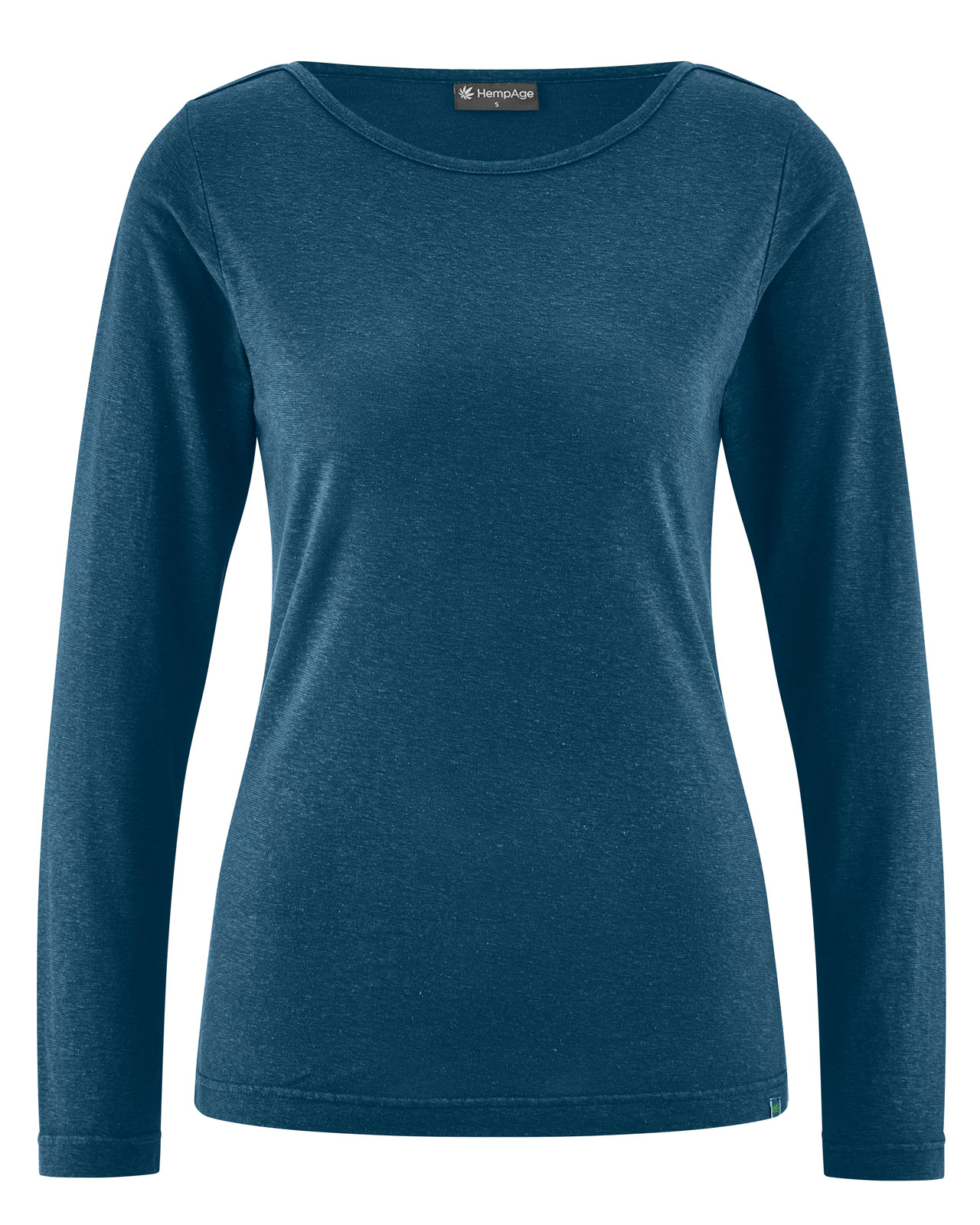 haut à manches longues femme col bateau en chanvre et lyocell récif, vue du produit