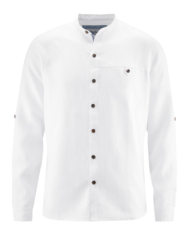 chemise col mao chanvre équitable dh026_blanc