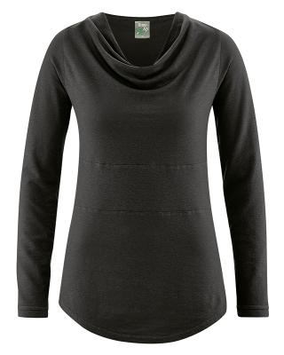 t-shirt col drapé femme dh250_noir