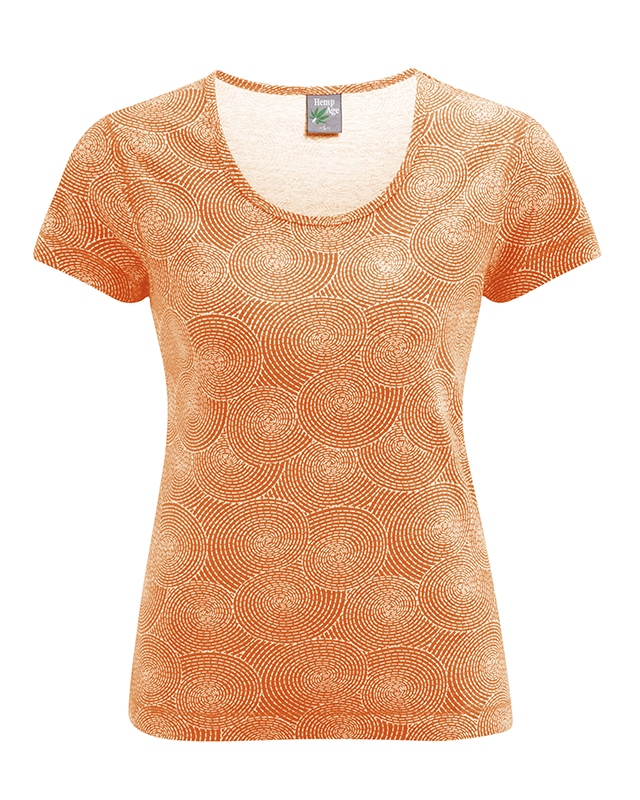 t-shirt bio équitable imprimé femme DH871_orange_carotte