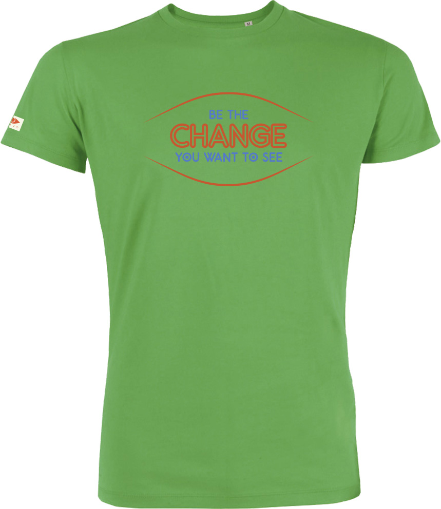 T-shirt OVIVO Be the change-vert bambou-man