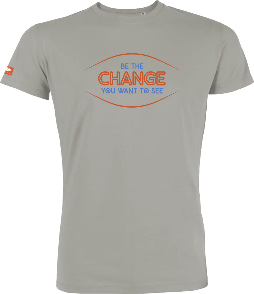 T-shirt OVIVO Be the change-gris opal-man