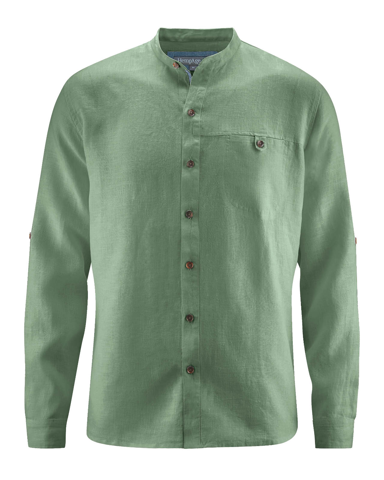 Chemise Homme En Coton - Manches Longues Col Mao - Coupe Ajustée Respirante - Pour Quotidien, Bureau, Sortie Décontractée