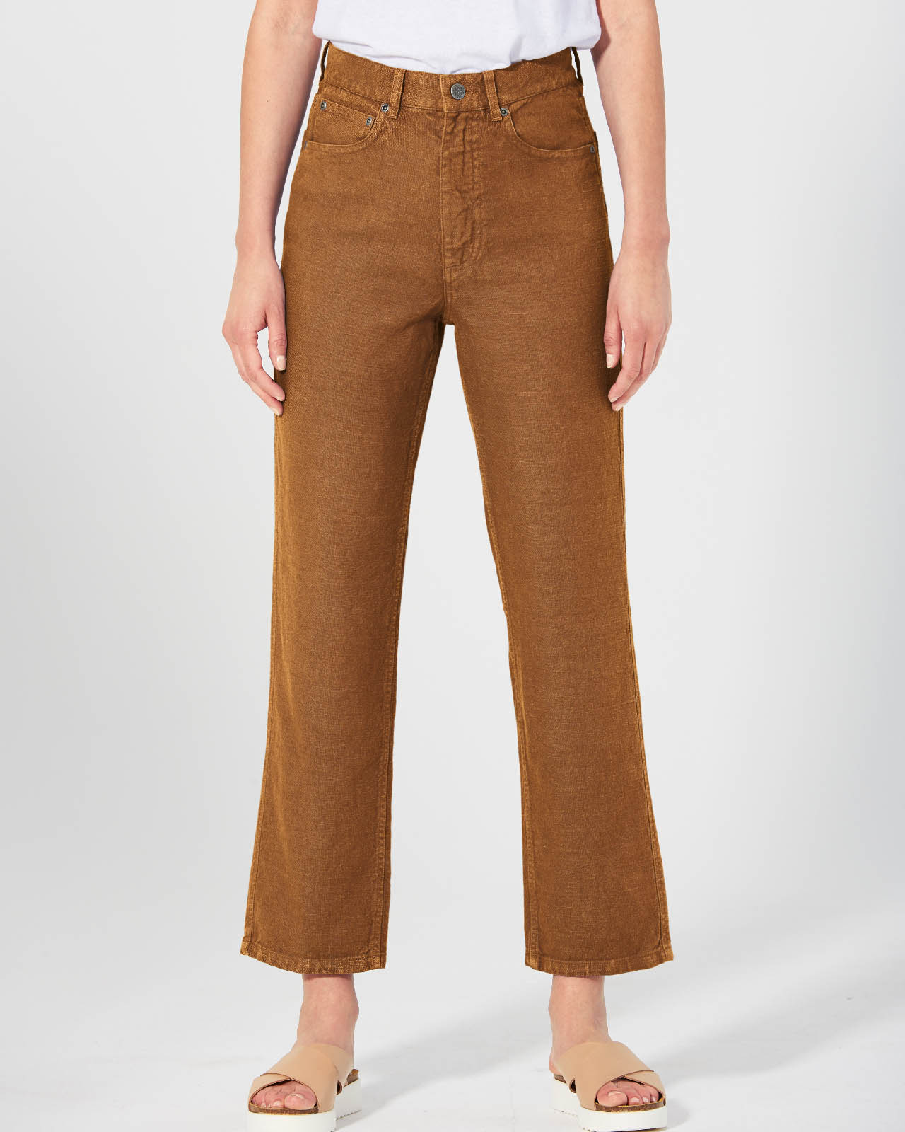 pantalon femme coton bio DH536_almond