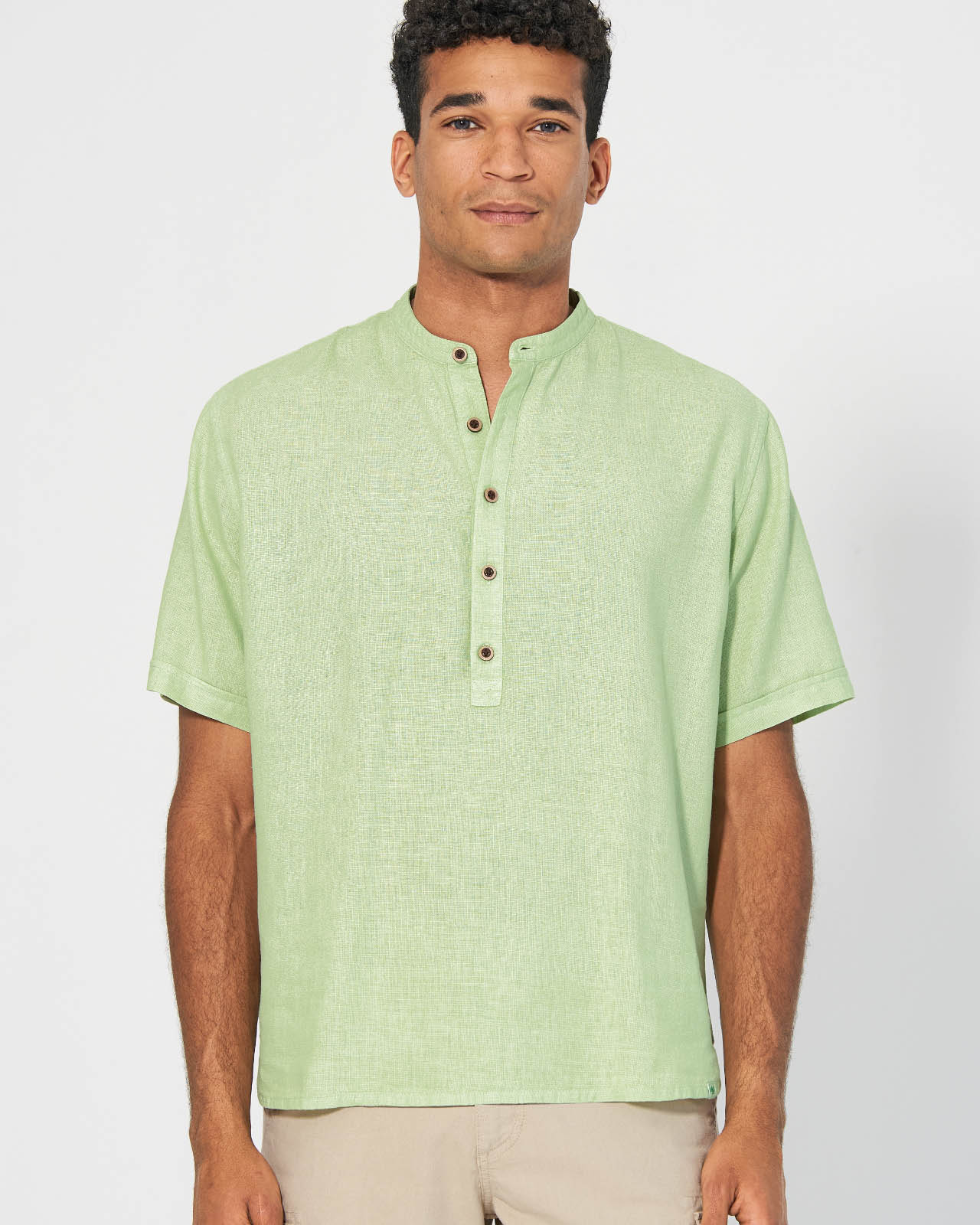 henley chanvre DH037_matcha