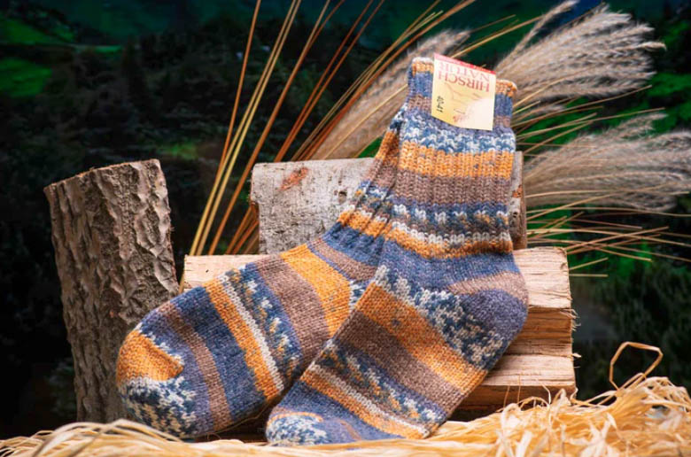HIRSCH Natur - Chaussettes épaisses - Rayures- 100% laine -Enfant