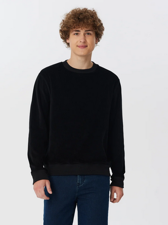 sweat-ecologique-chic_2232-021 Men Corduroy Sweatshirt - Black – Leela Cotton Naturtextilien Handels GmbH