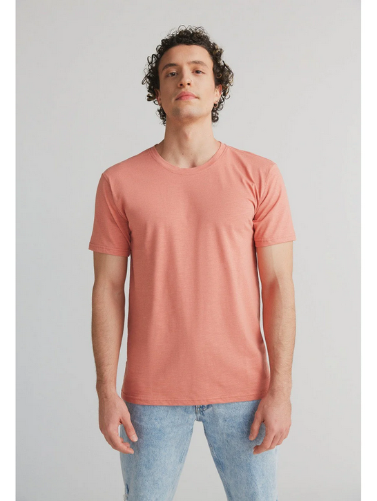 T-Shirt-homme-Flammé - Salmon Pink – Leela Cotton Naturtextilien Handels GmbH