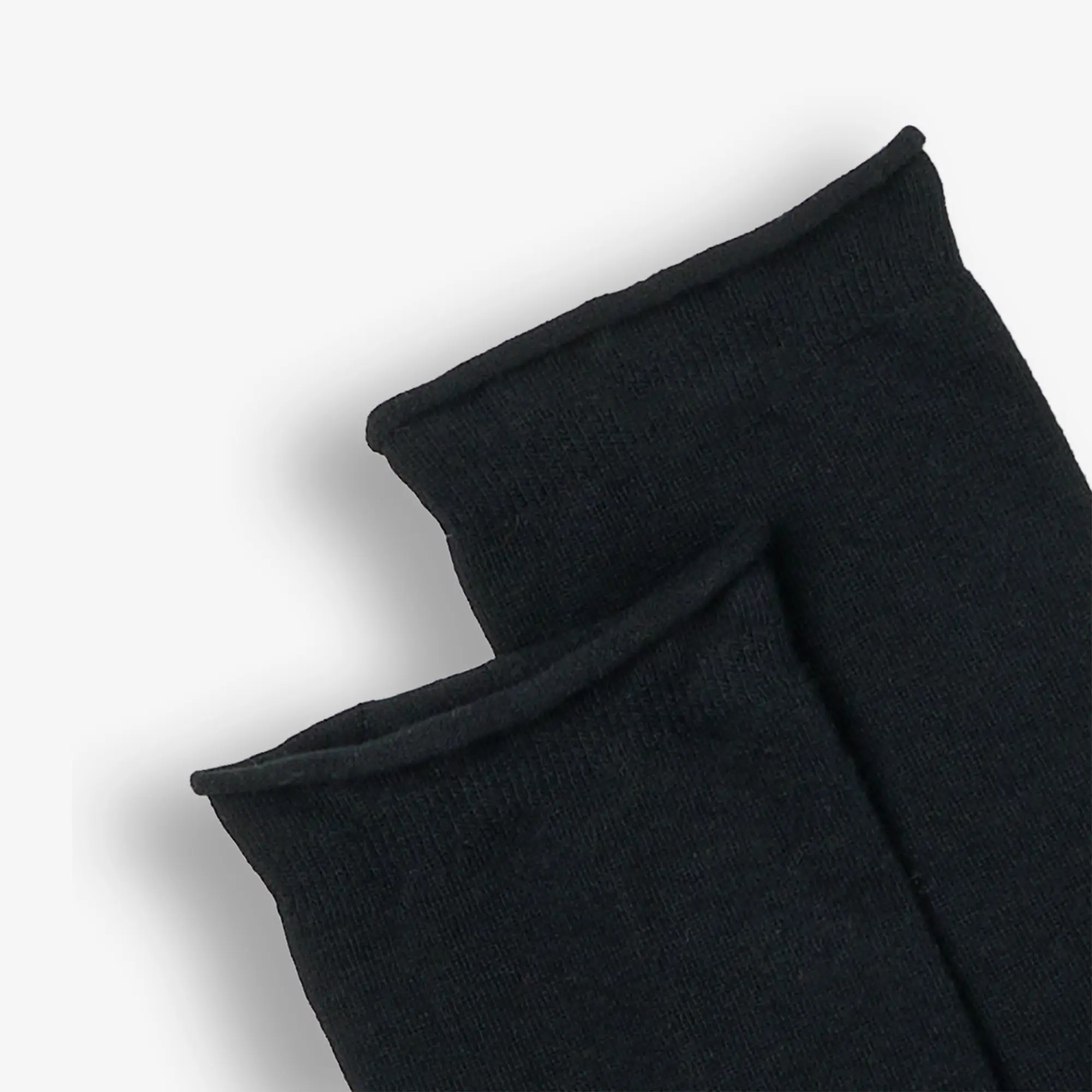 Chaussettes Alexis noires en coton bio, paire seule à plat