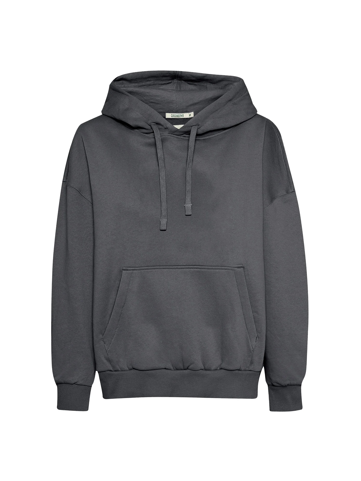 Hoodie Mello gris gravier porté en pied, silhouette décontractée