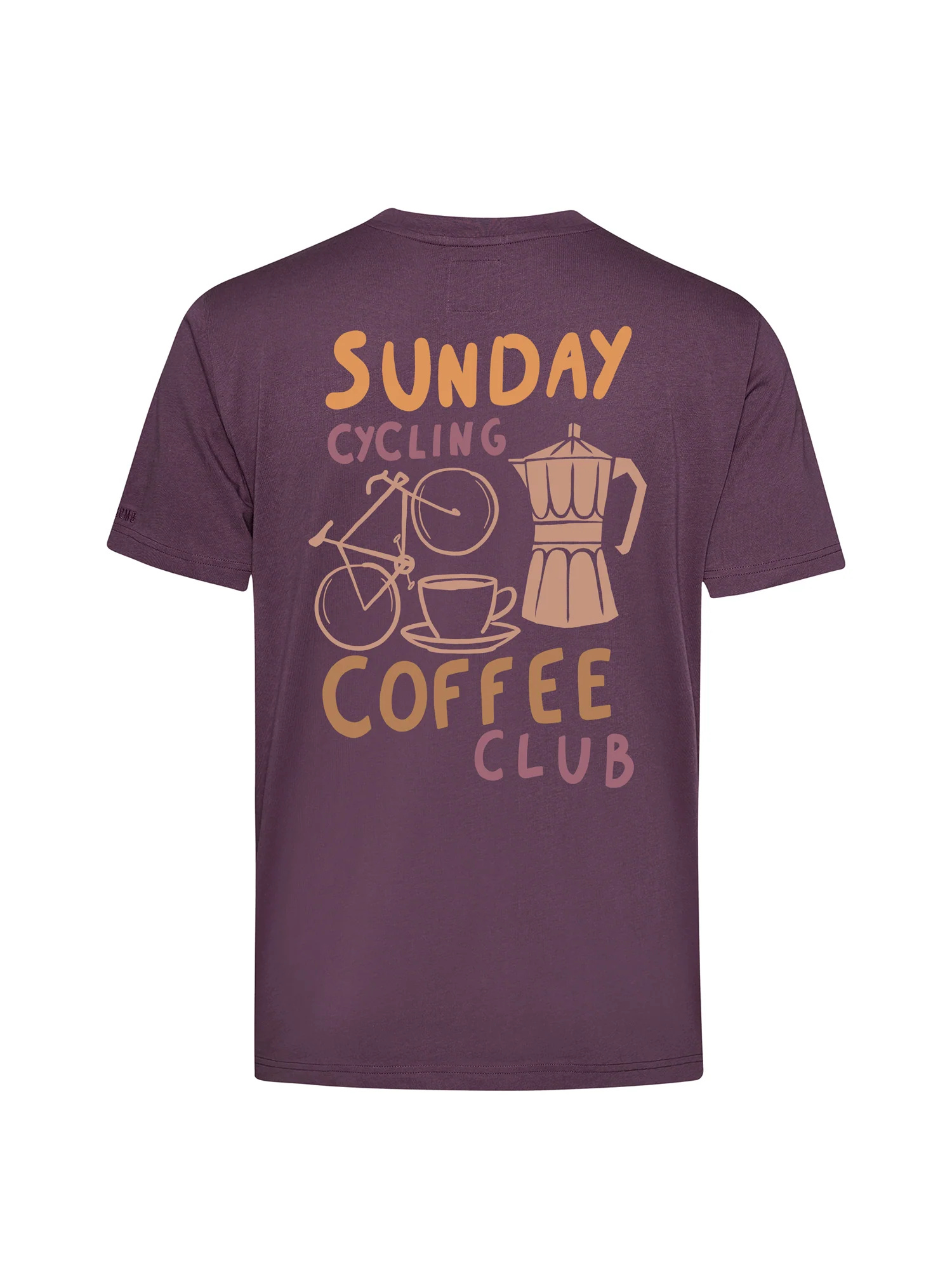 T-shirt homme motifs vélo de course GREENBOMB coton biologique, violet baie, détail du motif