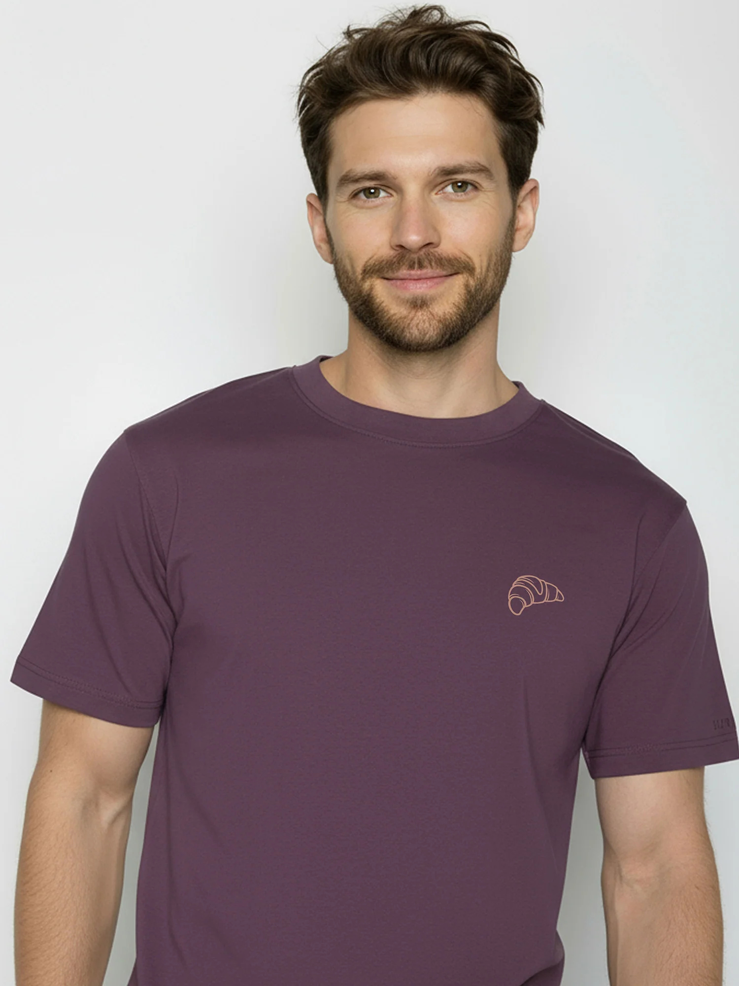 T-shirt homme vélo de course GREENBOMB coton bio, violet baie, dans son emballage Green Bomb