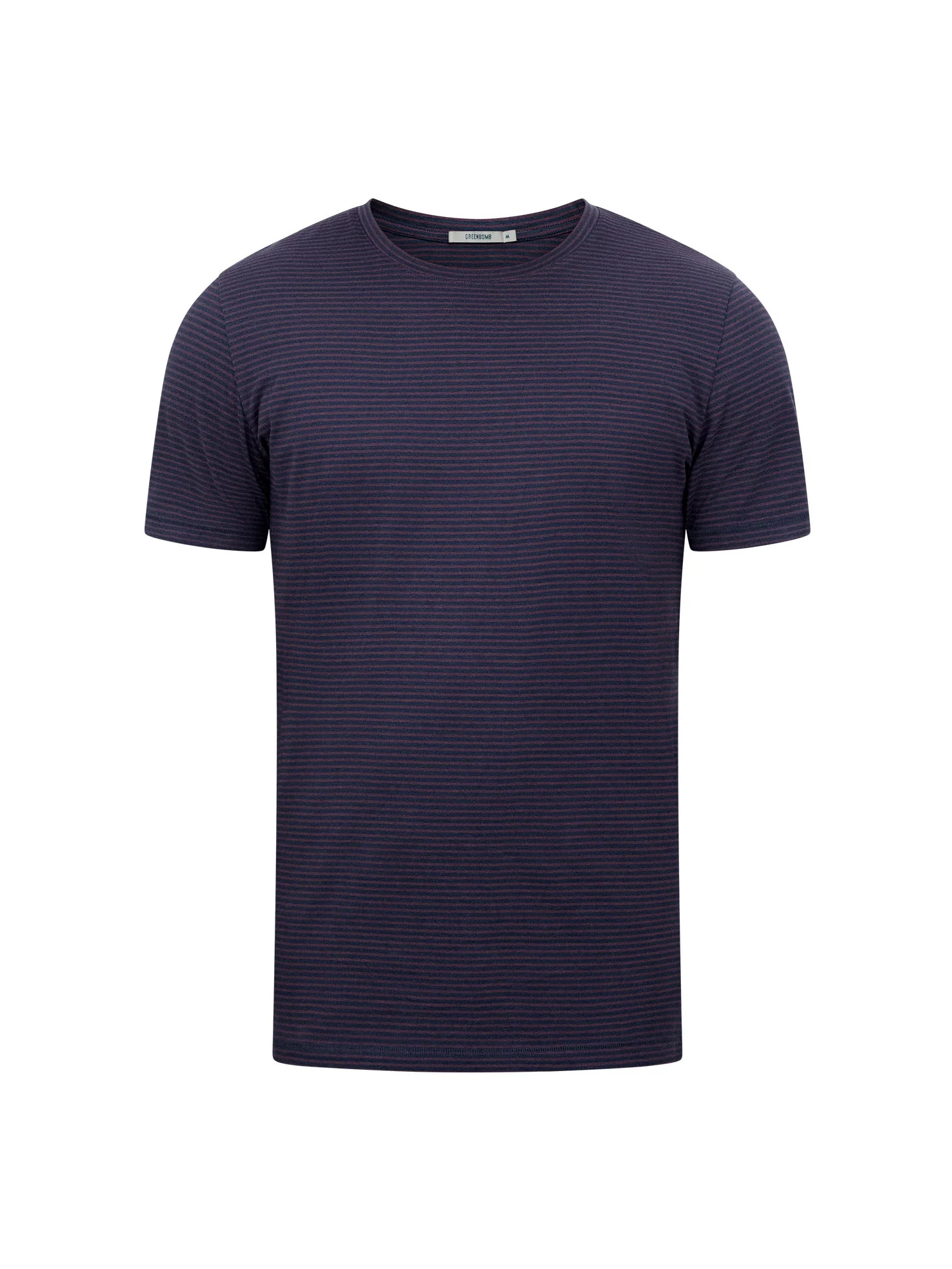 T-shirt homme rayé en coton bio GOTS, rayures bleu-violet, vue supplémentaire