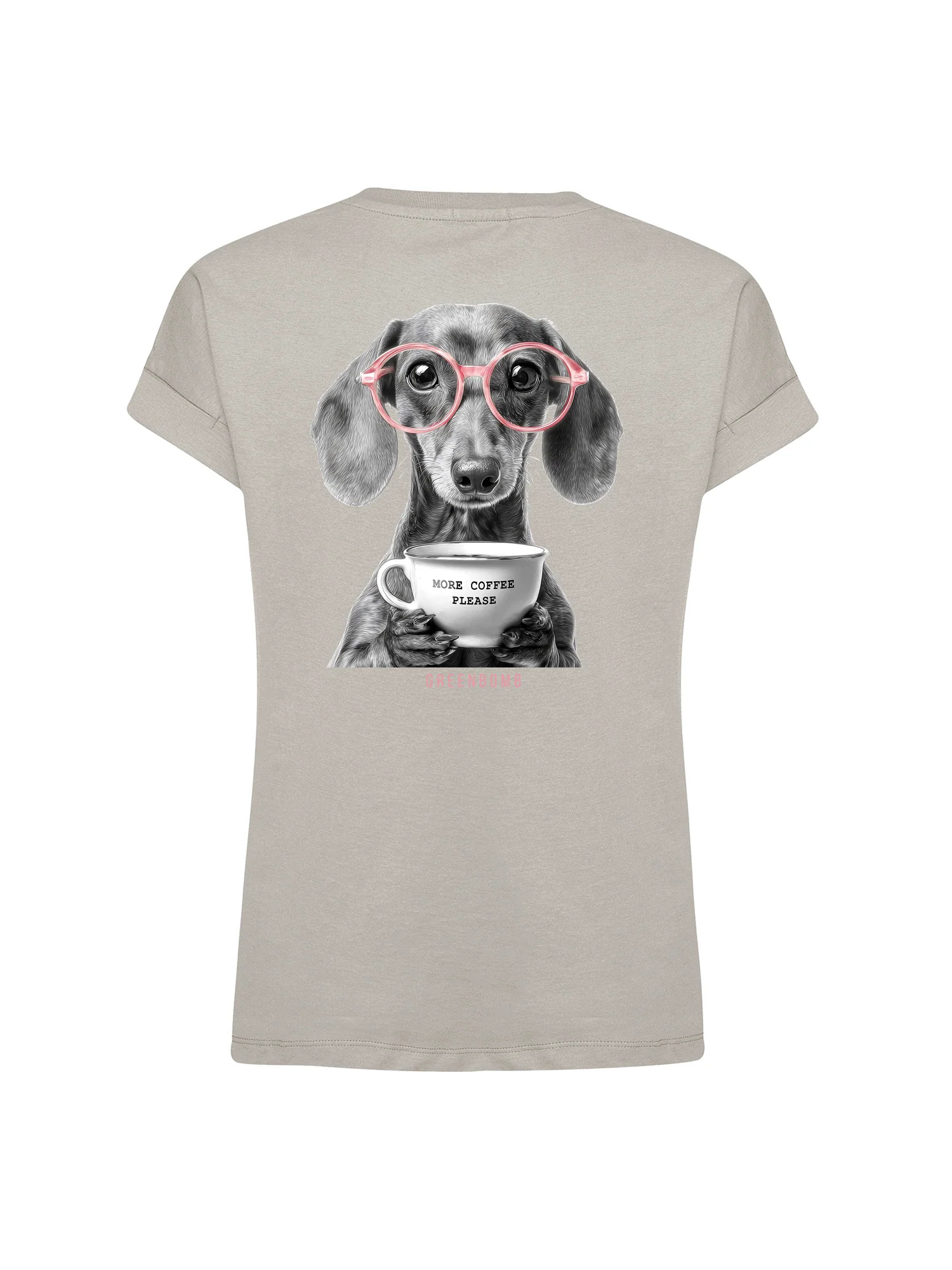 T-shirt femme Dog Coffee GREENBOMB coton bio, beige grès, vue supplémentaire
