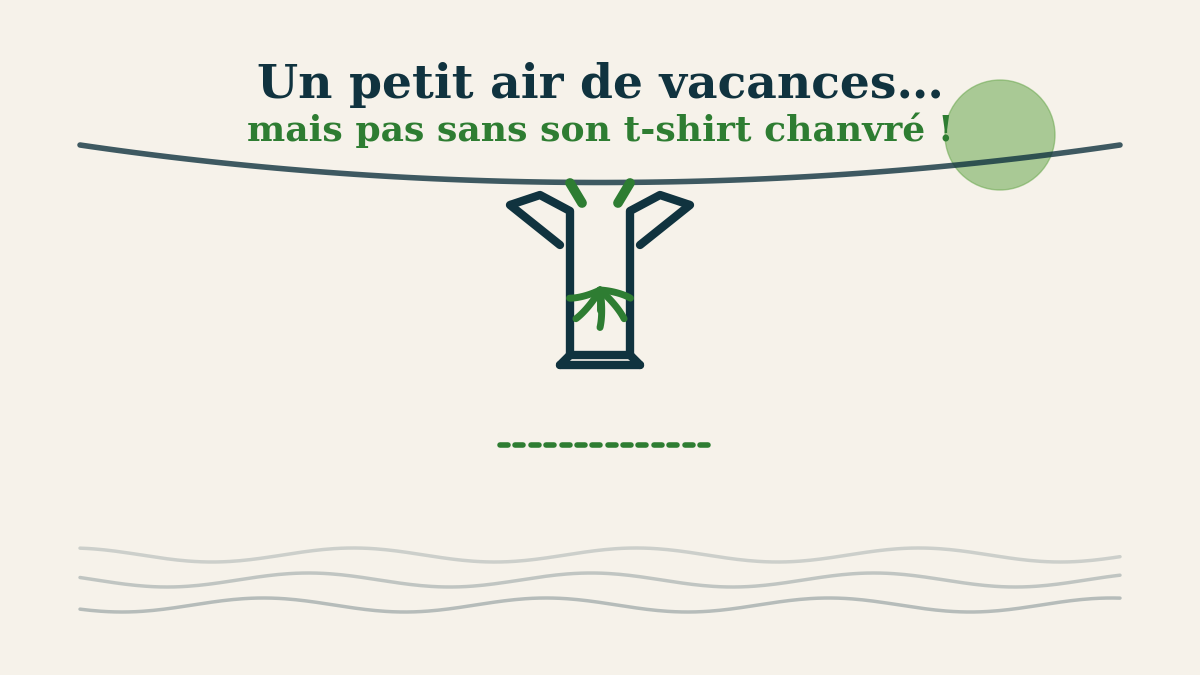 Un petit air de vacances... mais pas sans son t-shirt "chanvré" !