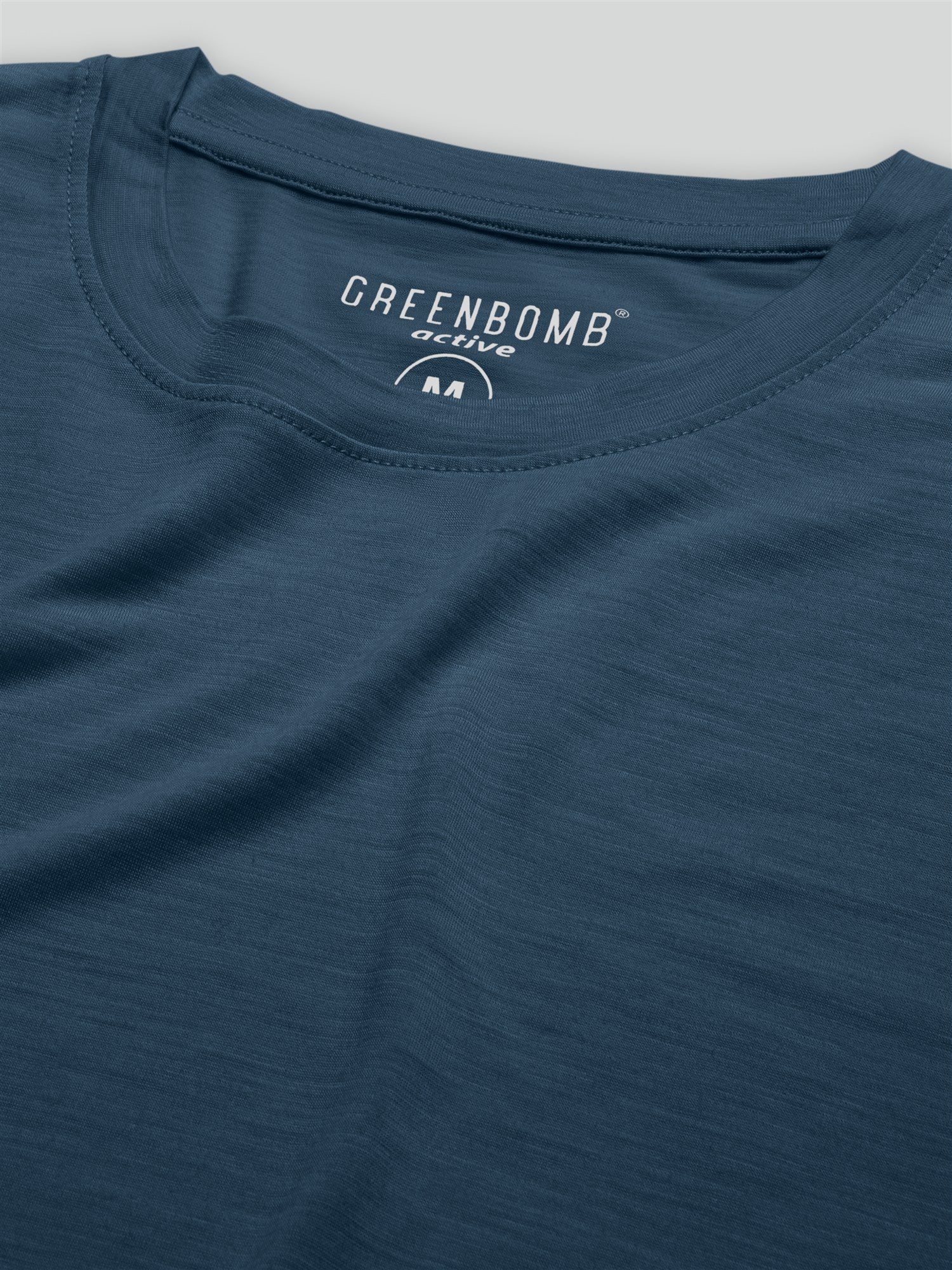 T-shirt homme uni en laine mérinos RWS, bleu pin, vue du tissu
