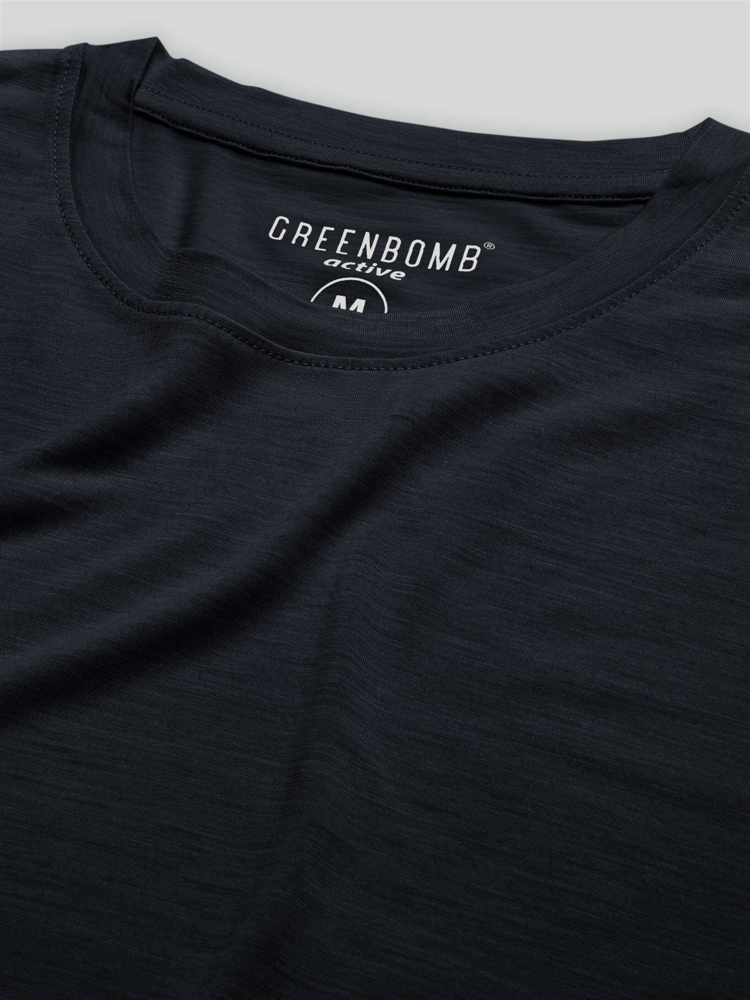 T-shirt homme uni en laine mérinos RWS, noir, vue du tissu