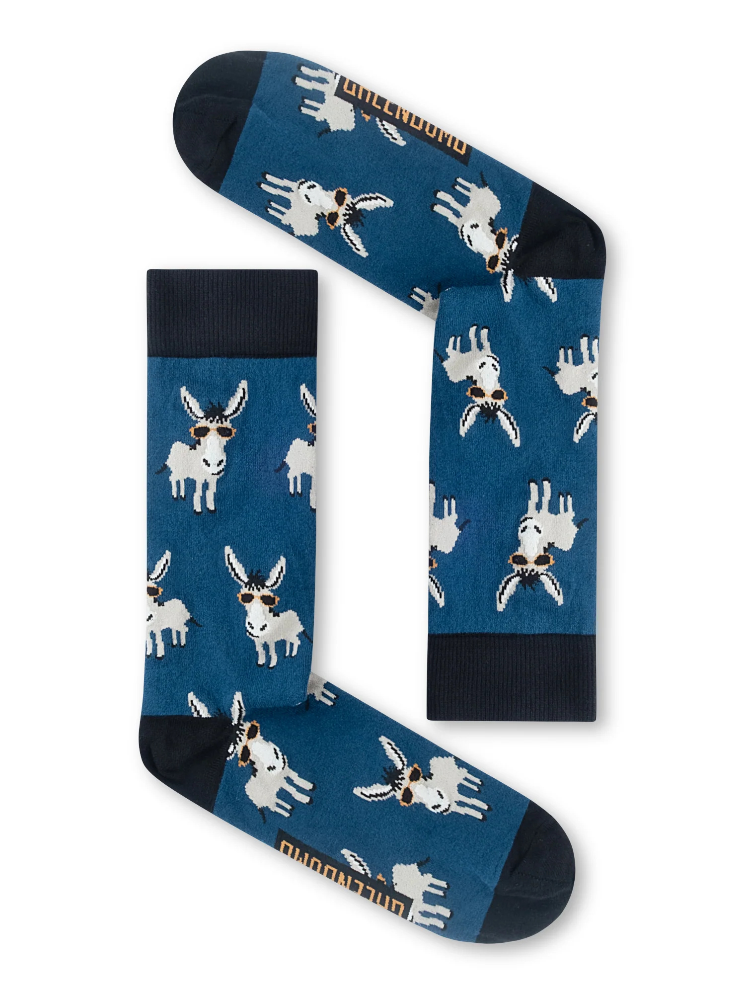 Chaussettes GREENBOMB en coton bio, motif ânes Funky Donkey 2, vue densemble