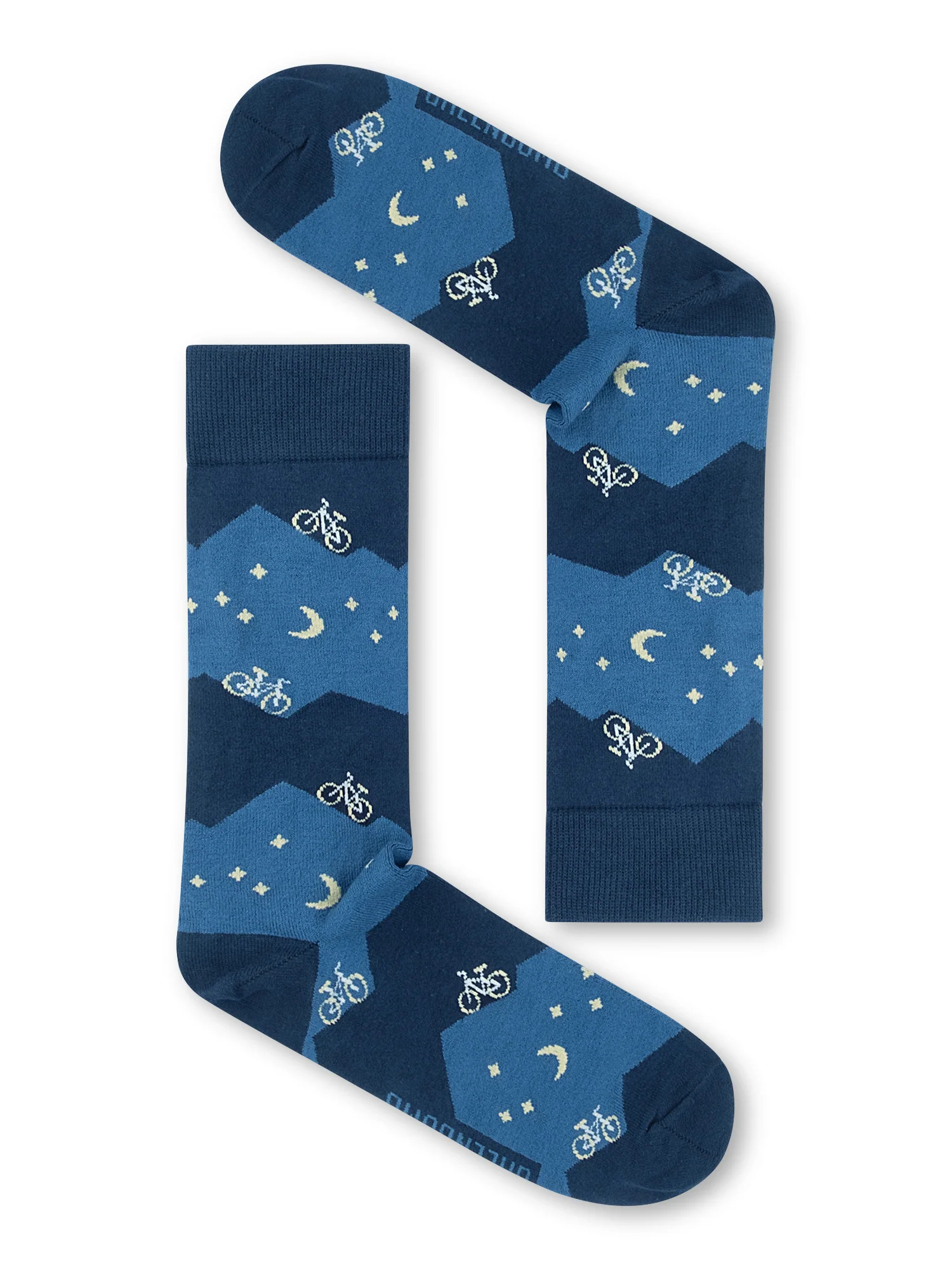 Chaussettes GREENBOMB en coton bio, motif vélo de nuit Bike Night, vue densemble