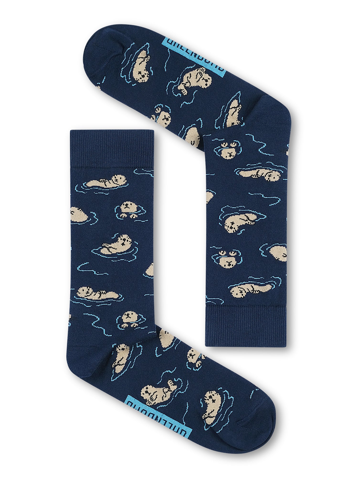 Chaussettes GREENBOMB en coton bio, motif loutres Playing Otter, vue densemble