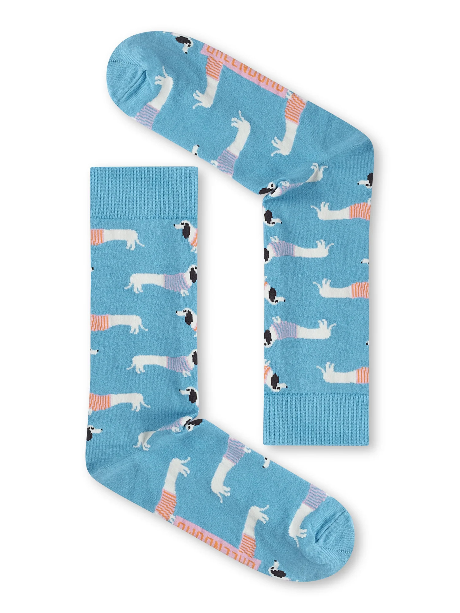 Chaussettes GREENBOMB en coton bio, motif teckels Dachshund, vue densemble