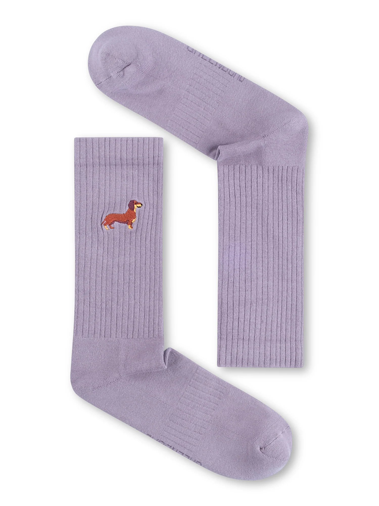 Chaussettes tennis GREENBOMB en coton bio, teckel brodé Wiener, vue densemble
