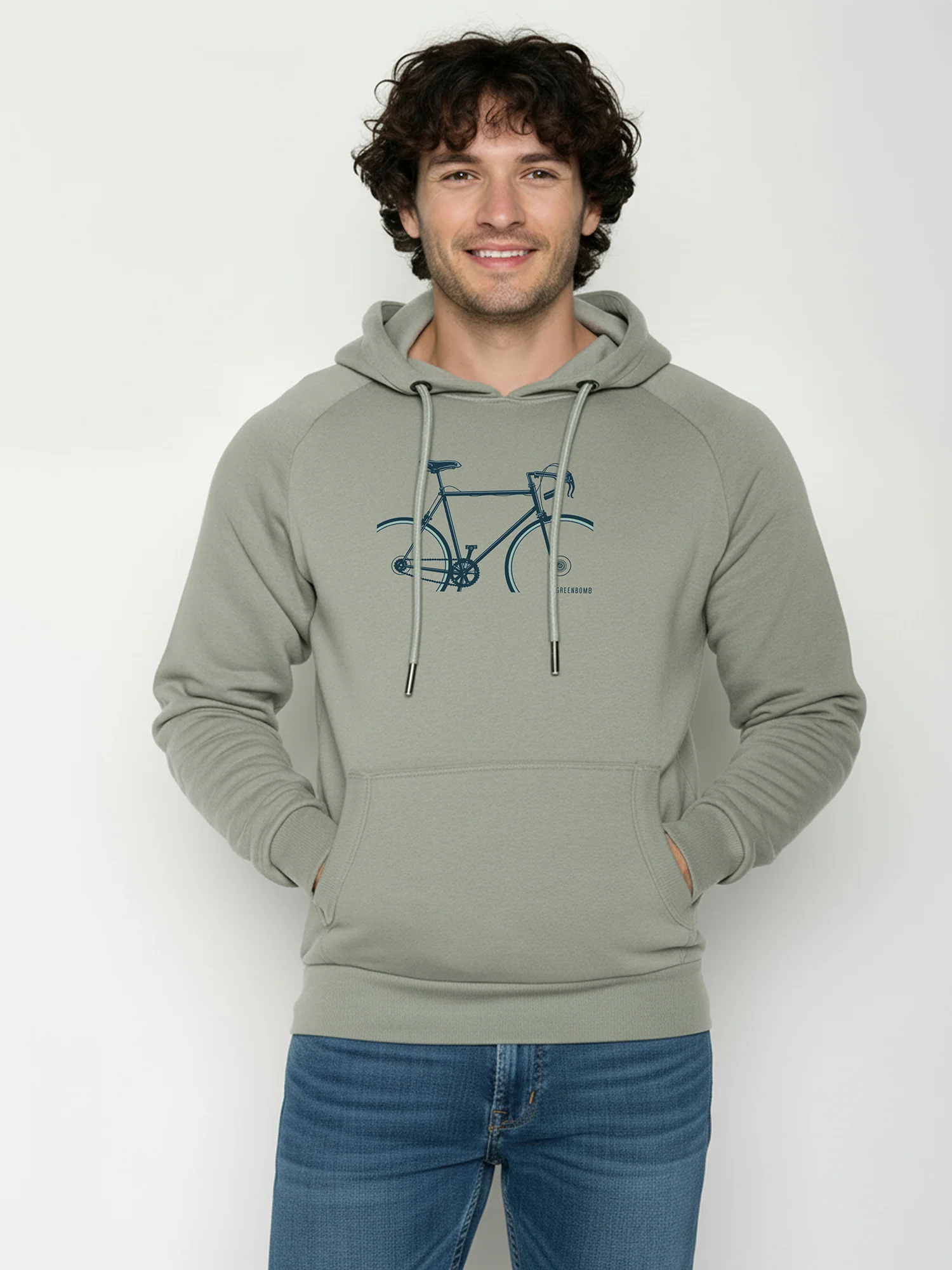 Sweat à capuche homme à motifs cadre de vélo - coton bio