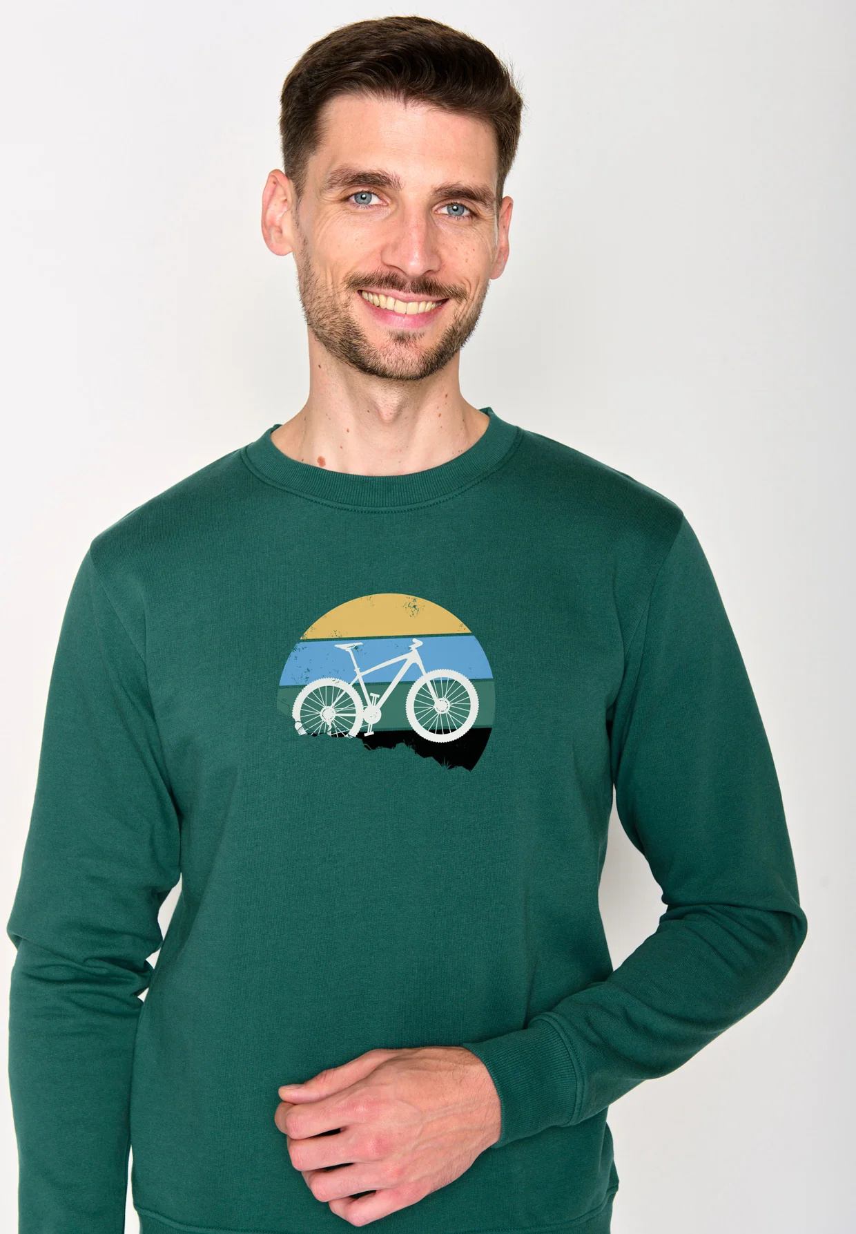 Sweat homme ample à motifs vélo tout-terrain - coton bio