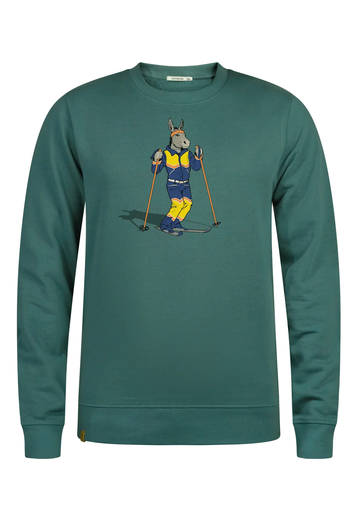 sweat homme GREENBOMB en coton bio dans son emballage, vert jungle