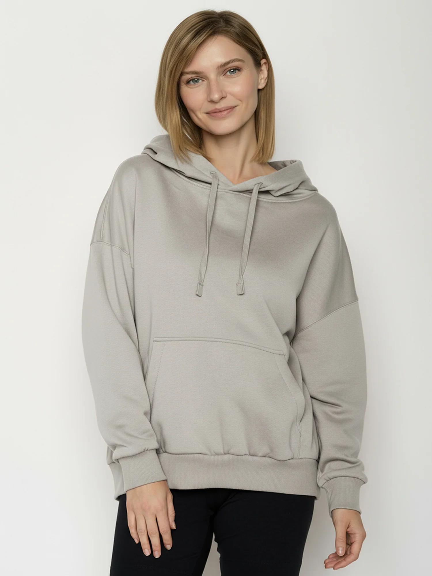 sweat à capuche femme en coton bio GOTS, détail du motif, sable