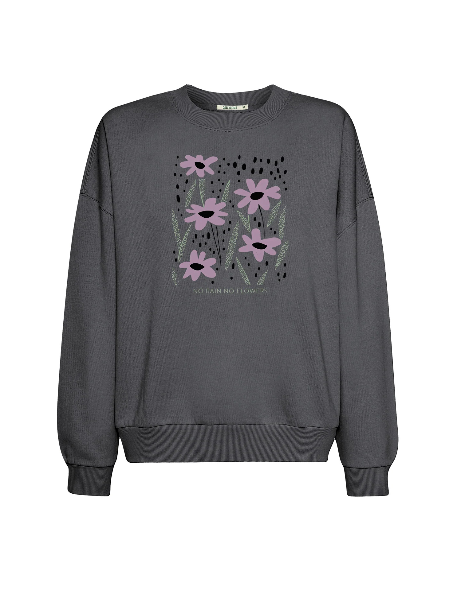 sweat femme GREENBOMB en coton bio dans son emballage, gris gravier