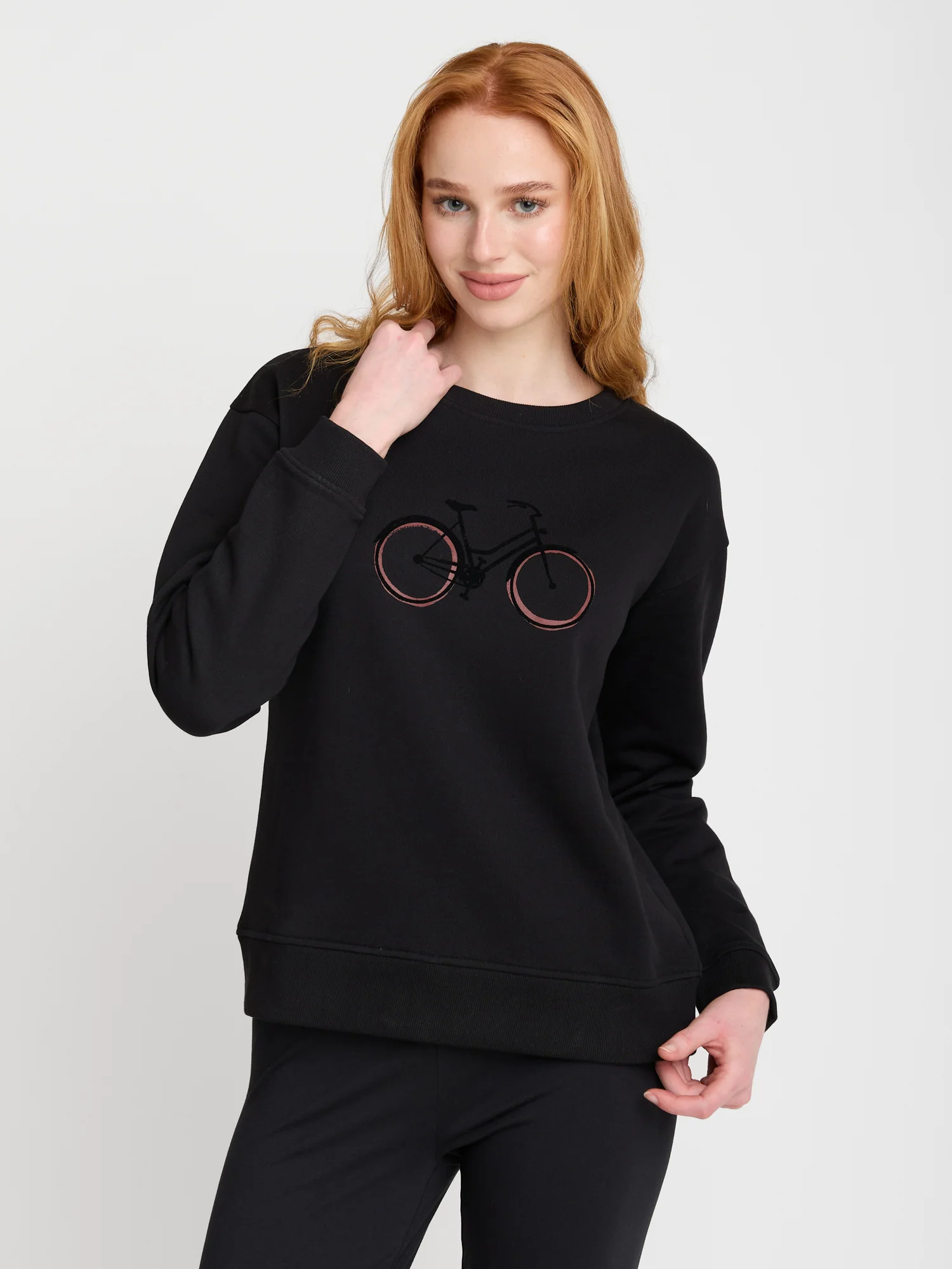 Sweat femme à broderie vélo - coton bio