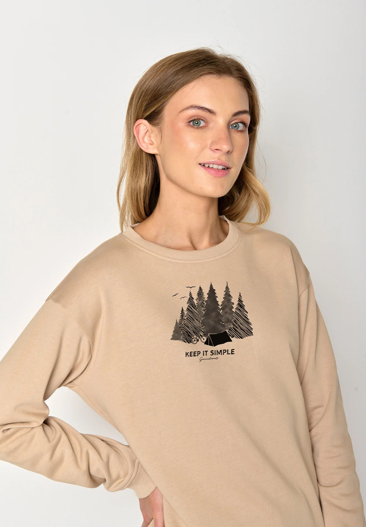 Sweat femme à motifs camping - coton bio