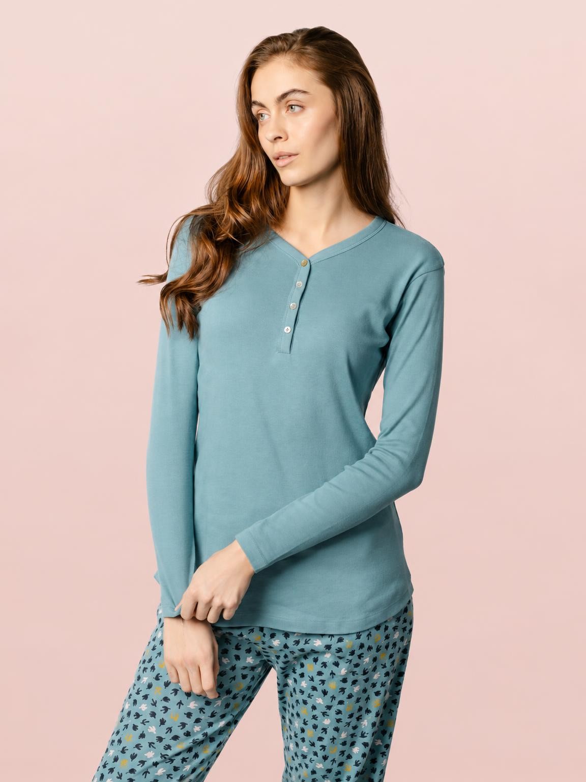 Haut de pyjama femme Violera en coton bio pour peaux sensibles - vêtements de nuit Ecoline