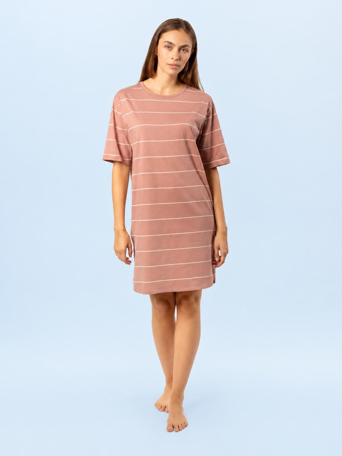 Chemise de nuit manches courtes Berit en coton biologique - vêtements de nuit bio Ecoline