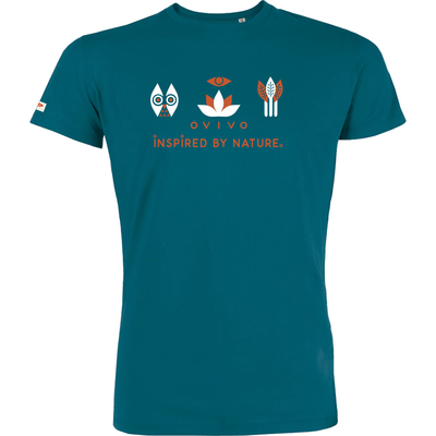 T-shirt manches courtes avec imprimé "Faune - Bien-être - Flore" - coton biologique