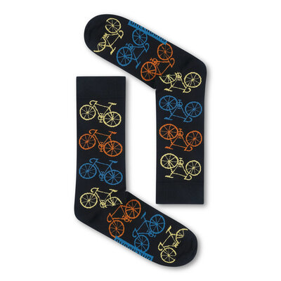 Chaussettes GREENBOMB en coton bio, motif vélos Bike Big 5, vue d'ensemble