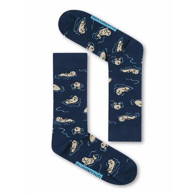 Chaussettes GREENBOMB en coton bio, motif loutres Playing Otter, vue d'ensemble