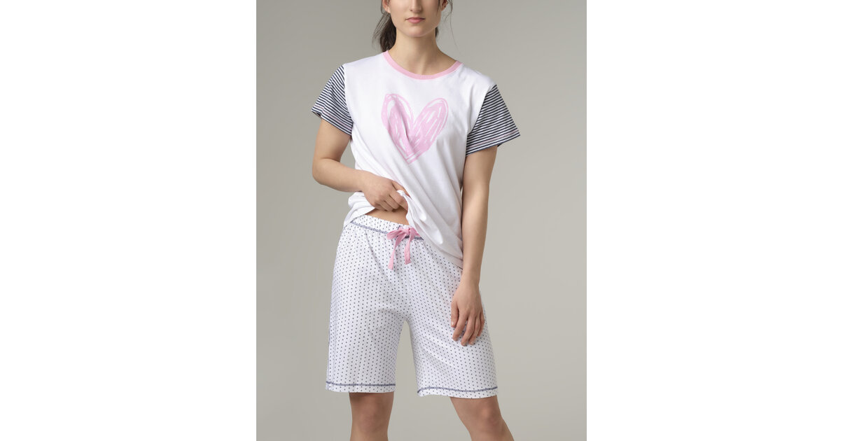 Misscoo Women's Pyjamas Set Cotton Short Sleeve Shorts Sleepwear Home Clothing Ideal for Summer