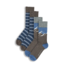 Lot de 2 paires de chaussettes en coton bio Bibo, motif montagnes et rayures, produit seul