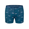 Boxer trunk homme Perch GREENBOMB en coton bio porté, motif poissons bleus