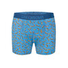 Boxer trunk homme Bananas GREENBOMB en coton bio porté, motif bananes jaunes sur bleu